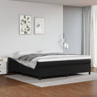 Boxspring met matras kunstleer zwart 200x200 cm 200 x 200 cm 35 cm Zwart