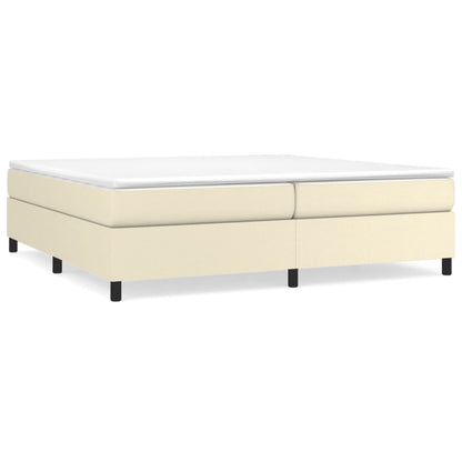 Boxspring met matras kunstleer crèmekleurig 200x200 cm 200 x 200 cm 35 cm Crème