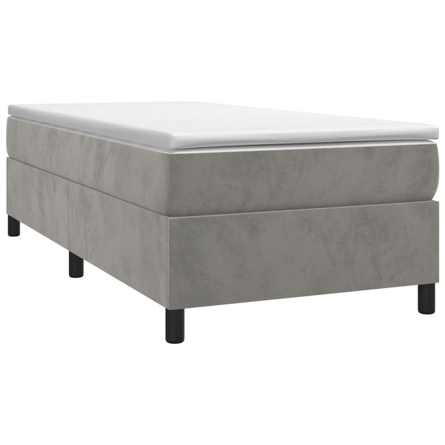 Boxspring met matras fluweel lichtgrijs 80x200 cm 80 x 200 cm 35 cm
