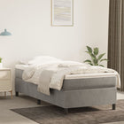 Boxspring met matras fluweel lichtgrijs 80x200 cm 80 x 200 cm 35 cm