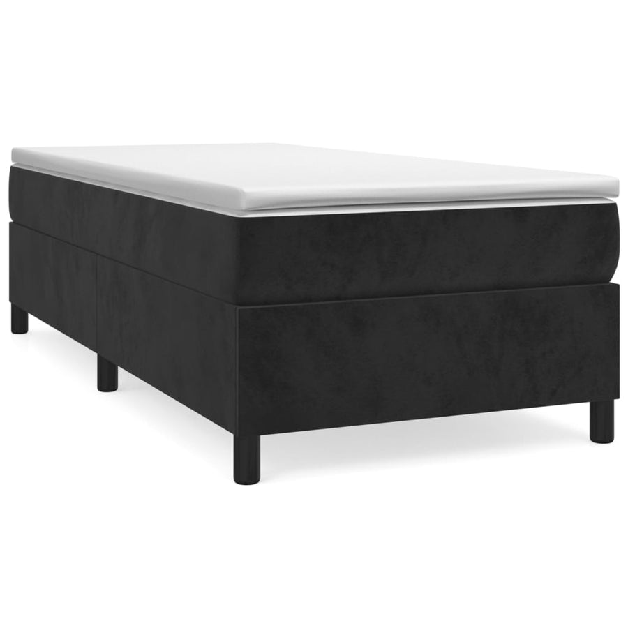 Boxspring met matras fluweel zwart 80x200 cm 80 x 200 cm 35 cm