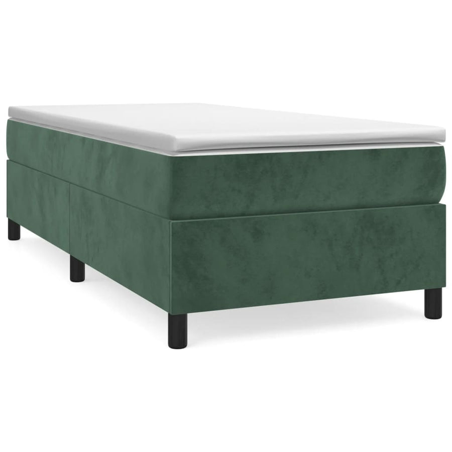 Boxspring Met Matras Fluweel Donkergroen 80 x 200 cm 35 cm