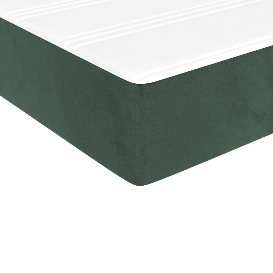 Boxspring met matras fluweel donkergroen 90x190 cm