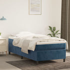 Boxspring met matras fluweel donkerblauw 90x190 cm 90 x 190 cm 35 cm