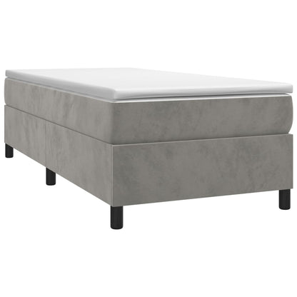 Boxspring met matras fluweel lichtgrijs 90x200 cm 90 x 200 cm 35 cm