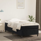 Boxspring met matras fluweel zwart 90x200 cm 90 x 200 cm 35 cm