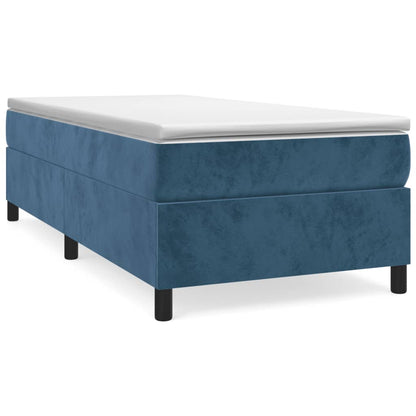 Boxspring met matras fluweel donkerblauw 90x200 cm 90 x 200 cm 35 cm