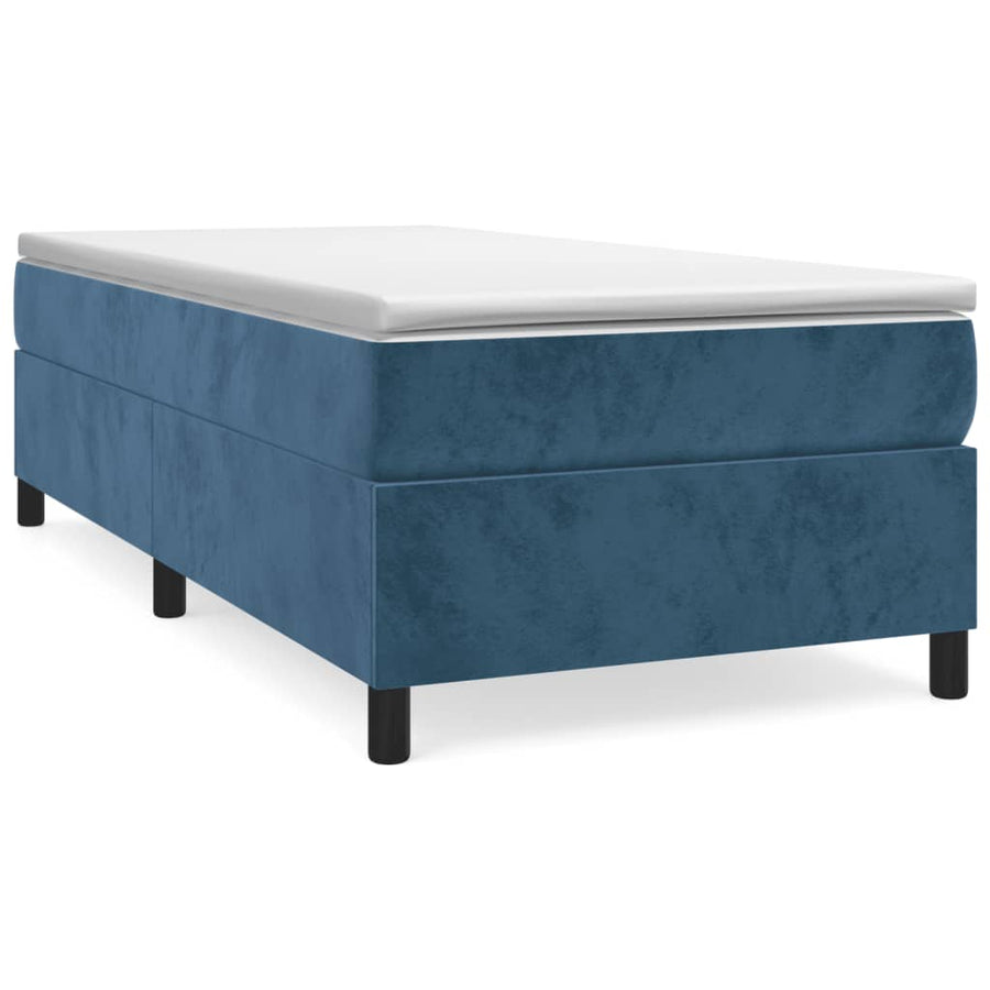 Boxspring met matras fluweel donkerblauw 90x200 cm 90 x 200 cm 35 cm