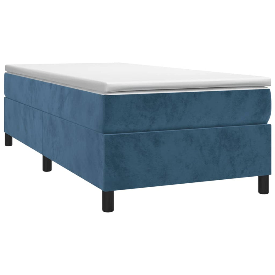 Boxspring met matras fluweel donkerblauw 90x200 cm 90 x 200 cm 35 cm