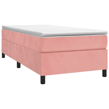 Boxspring met matras fluweel roze 90x200 cm 90 x 200 cm 35 cm