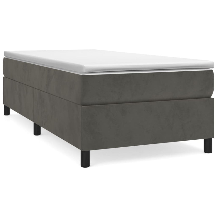 Boxspring met matras fluweel donkergrijs 100x200 cm 100 x 200 cm 35 cm