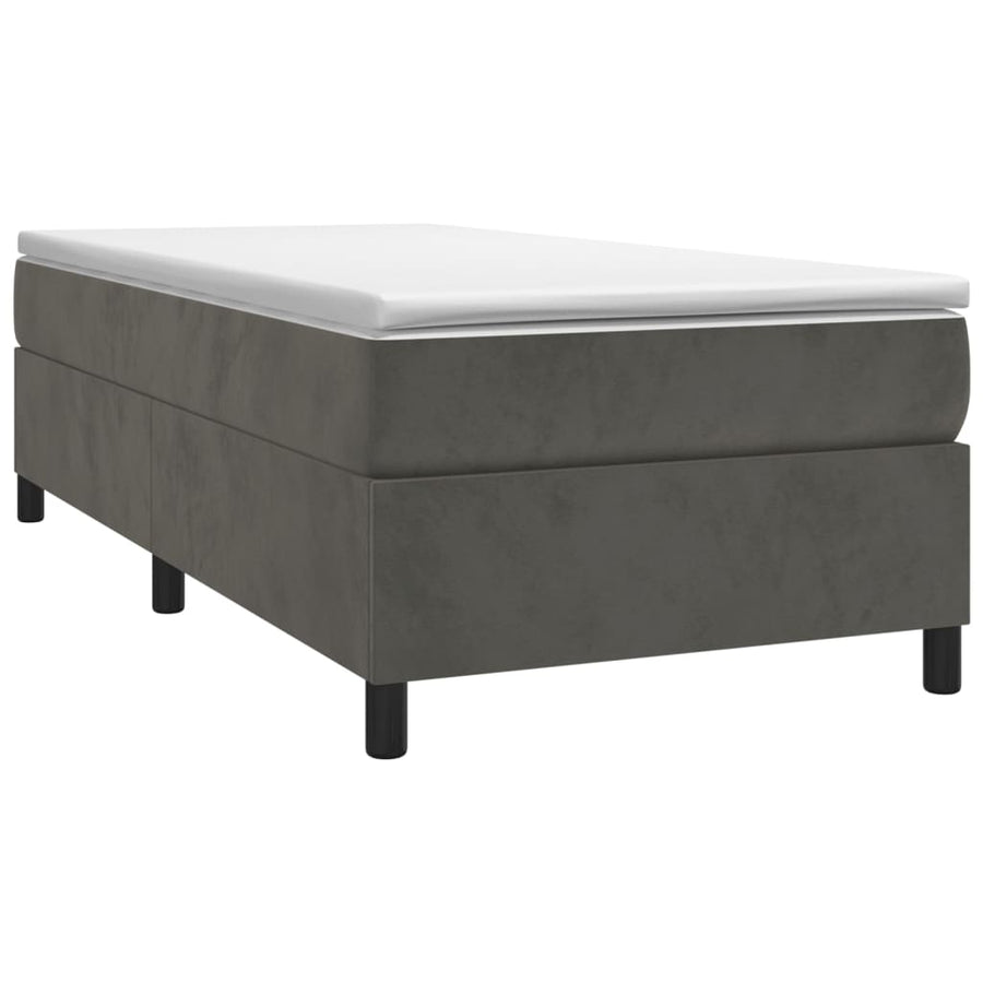Boxspring met matras fluweel donkergrijs 100x200 cm 100 x 200 cm 35 cm