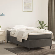 Boxspring met matras 100x200 cm donkergrijs fluweel