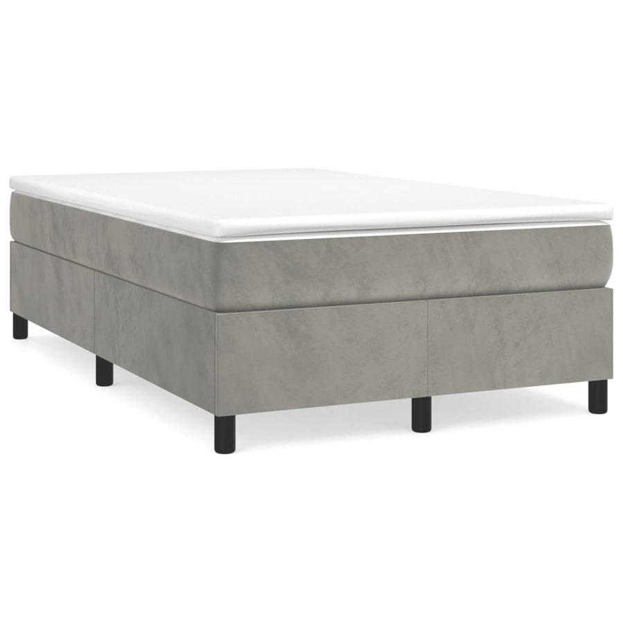 Boxspring met matras fluweel lichtgrijs 120x200 cm 120 x 200 cm 35 cm