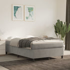 Boxspring met matras fluweel lichtgrijs 120x200 cm 120 x 200 cm 35 cm