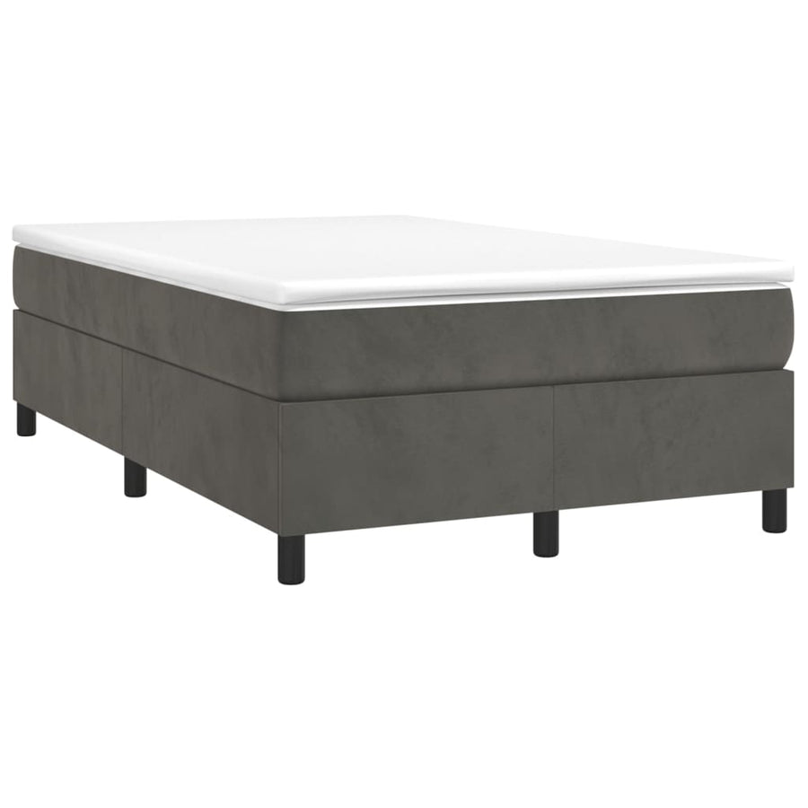 Boxspring met matras fluweel donkergrijs 120x200 cm 120 x 200 cm 35 cm
