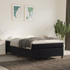 Boxspring met matras fluweel zwart 120x200 cm 120 x 200 cm 35 cm