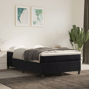 Velvet Black Box Spring Bed with Mattress 120x200 cm