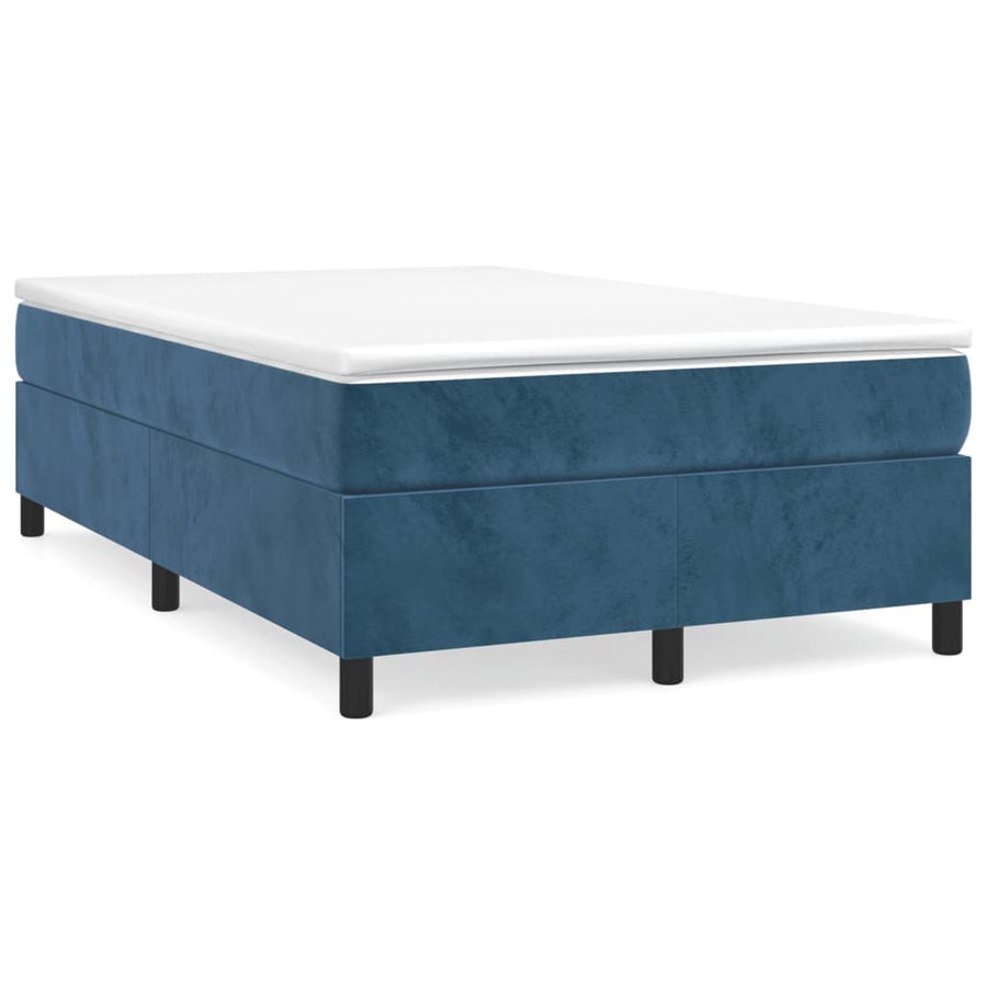 Boxspring met matras fluweel donkerblauw 120x200 cm 120 x 200 cm 35 cm