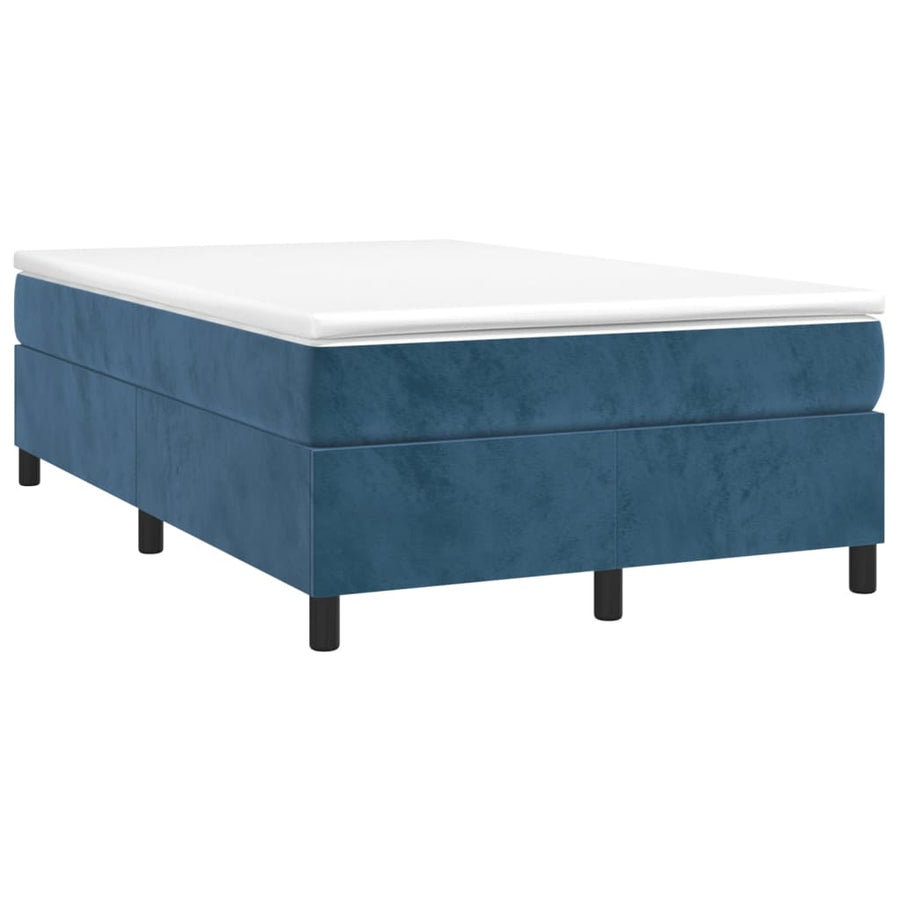 Boxspring met matras fluweel donkerblauw 120x200 cm 120 x 200 cm 35 cm
