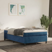 Dark blue velvet box spring with mattress 120x200 cm