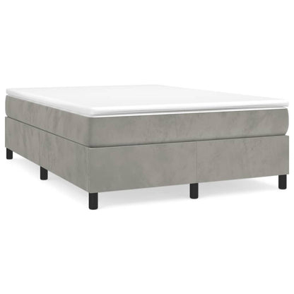 Boxspring met matras fluweel lichtgrijs 140x190 cm 140 x 190 cm 35 cm
