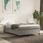 Boxspring met matras fluweel lichtgrijs 140x190 cm 140 x 190 cm 35 cm