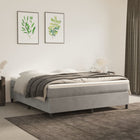 Boxspring met matras fluweel lichtgrijs 160x200 cm 160 x 200 cm 35 cm