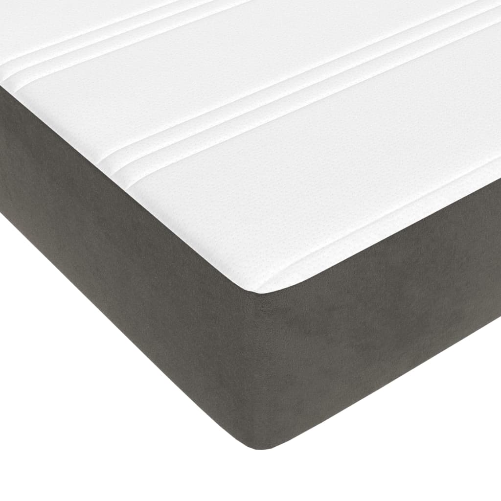 Boxspring met matras fluweel donkergrijs 160x200 cm 160 x 200 cm 35 cm