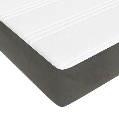 Boxspring met matras fluweel donkergrijs 160x200 cm 160 x 200 cm 35 cm