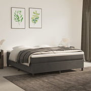 Boxspring met matras 160x200 cm donkergrijs fluweel