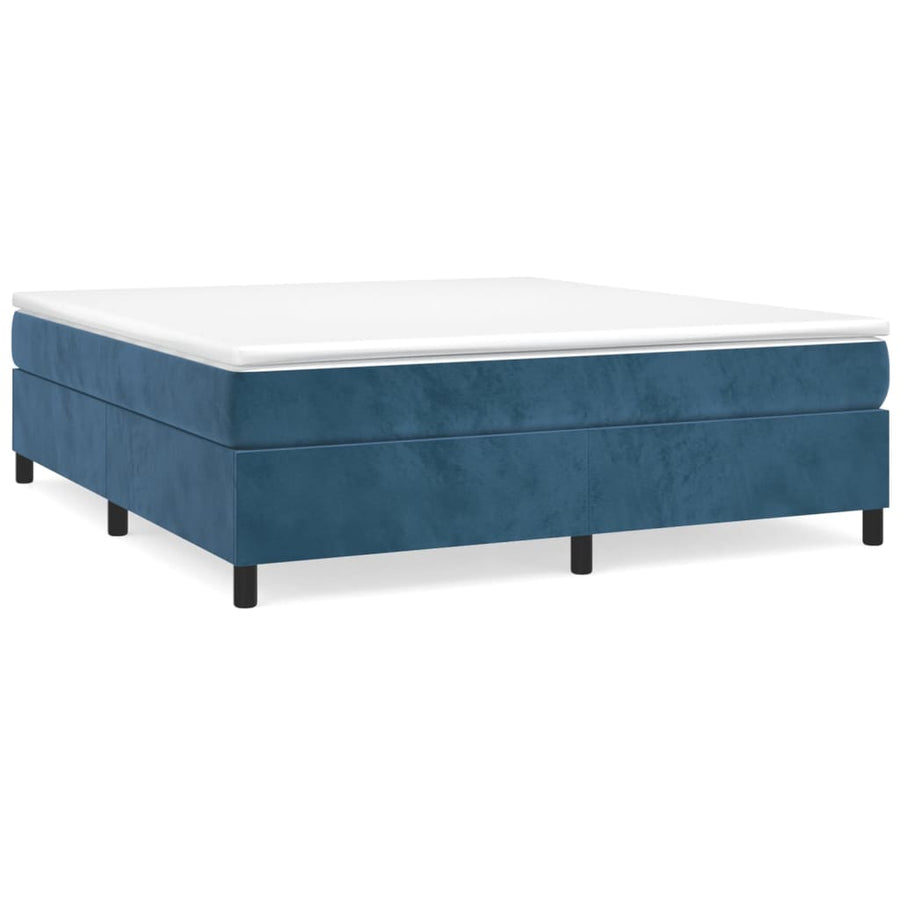 Boxspring met matras fluweel donkerblauw 160x200 cm 160 x 200 cm 35 cm