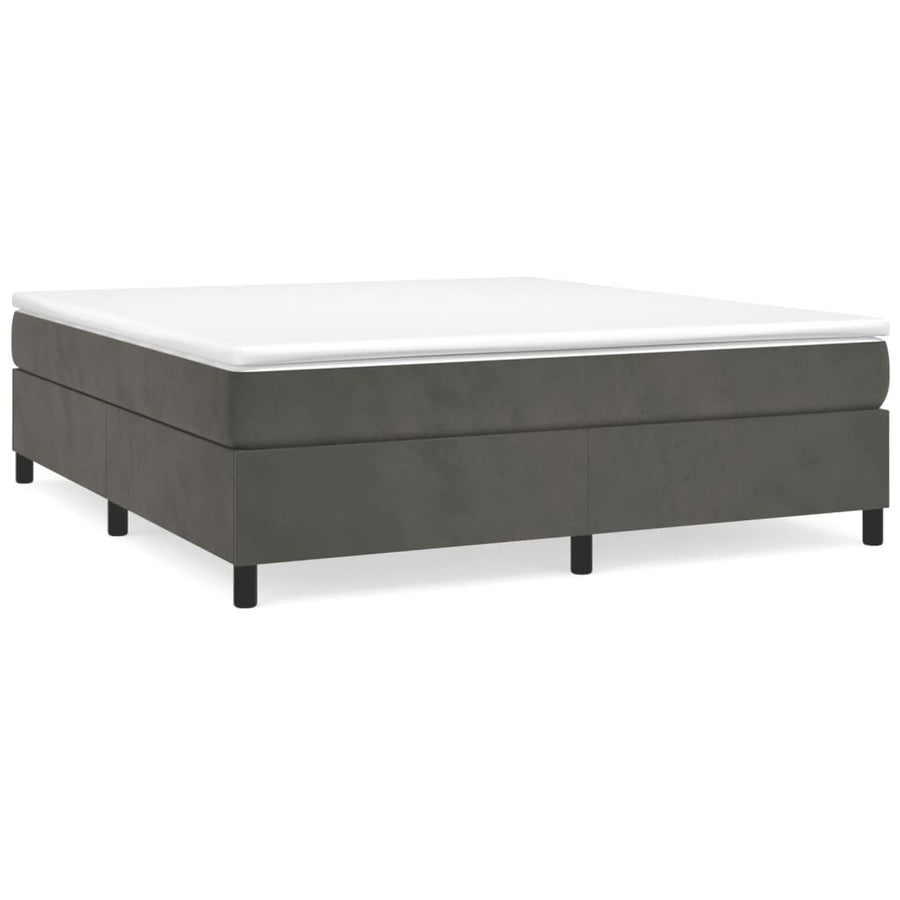 Boxspring met matras fluweel donkergrijs 180x200 cm 180 x 200 cm 35 cm