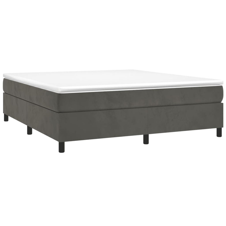 Boxspring met matras fluweel donkergrijs 180x200 cm 180 x 200 cm 35 cm