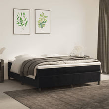 Boxspring met matras fluweel zwart 180x200 cm 180 x 200 cm 35 cm