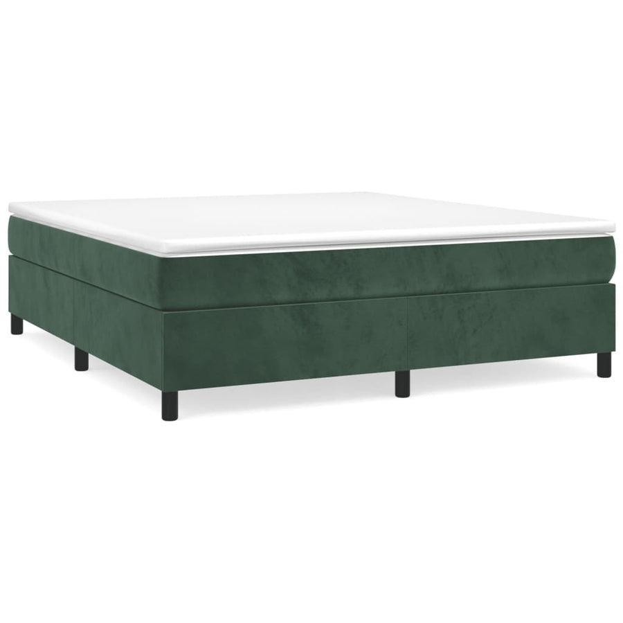 Boxspring met matras fluweel donkergroen 180x200 cm