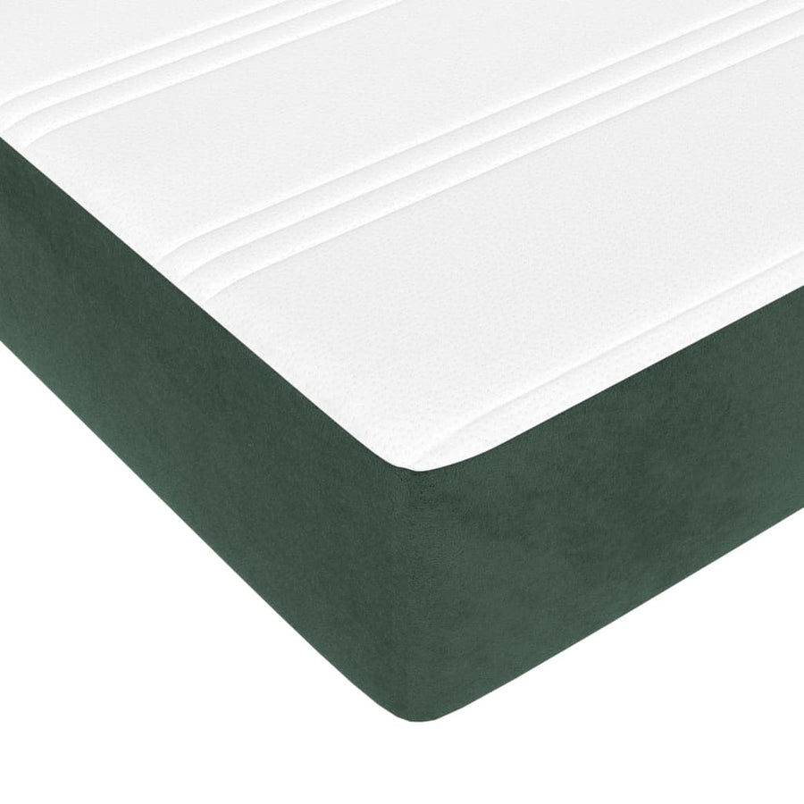 Boxspring met matras fluweel donkergroen 180x200 cm