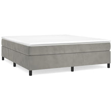 Boxspring met matras fluweel lichtgrijs 200x200 cm 200 x 200 cm 35 cm