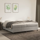 Boxspring met matras fluweel lichtgrijs 200x200 cm 200 x 200 cm 35 cm