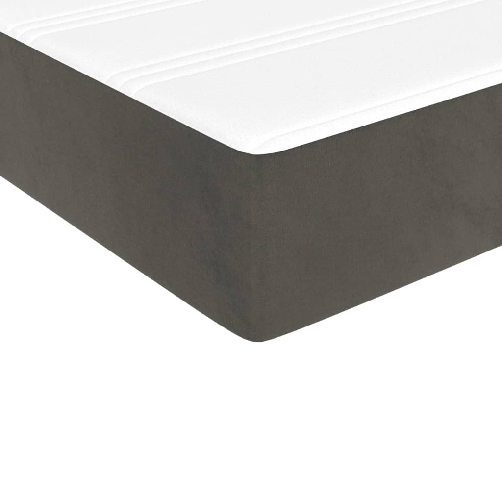 Boxspring met matras fluweel donkergrijs 200x200 cm 200 x 200 cm 35 cm