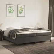 Boxspring met matras 200x200 cm donkergrijs fluweel