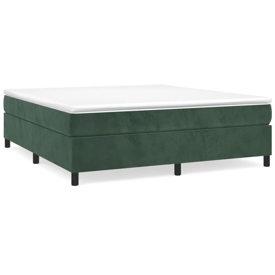 Boxspring met matras fluweel donkergroen 200x200 cm