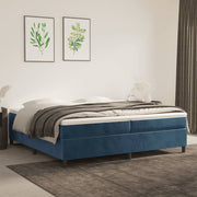 Boxspring met matras 200x200 cm donkerblauw fluweel