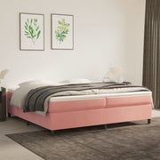 Boxspring met matras 200x200 cm fluweel roze