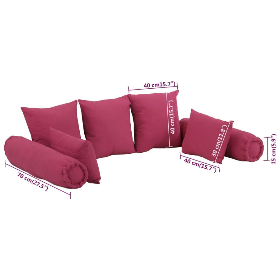 7-Delige Stof Roze Sierkussenset