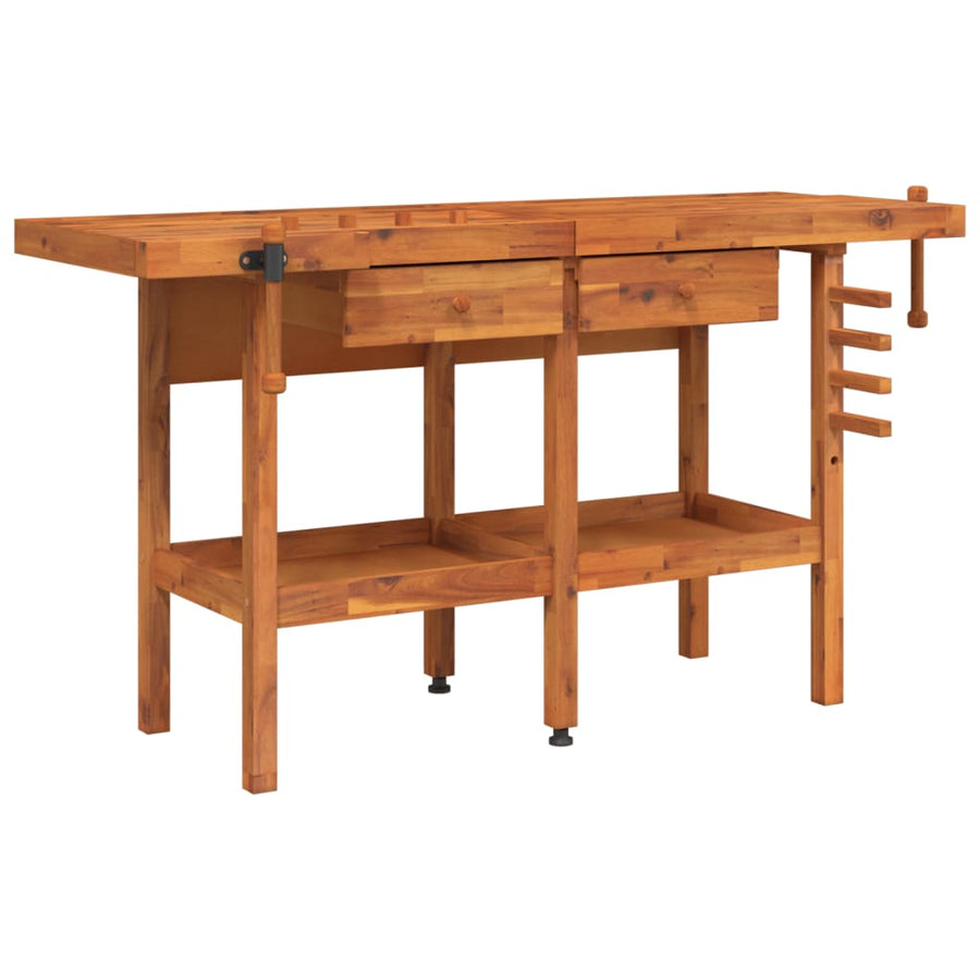 Werkbank Met Lades En Bankschroeven 162X62X83 Cm Acaciahout