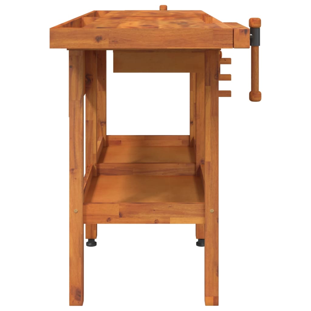 Werkbank Met Lades En Bankschroeven 62X62X83 Cm Acaciahout zonder kast