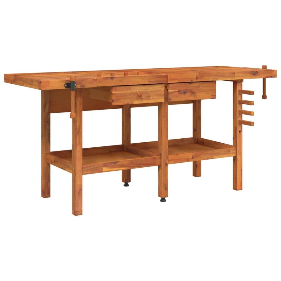 Werkbank Met Lades En Bankschroeven 92X62X83 Cm Acaciahout zonder kast