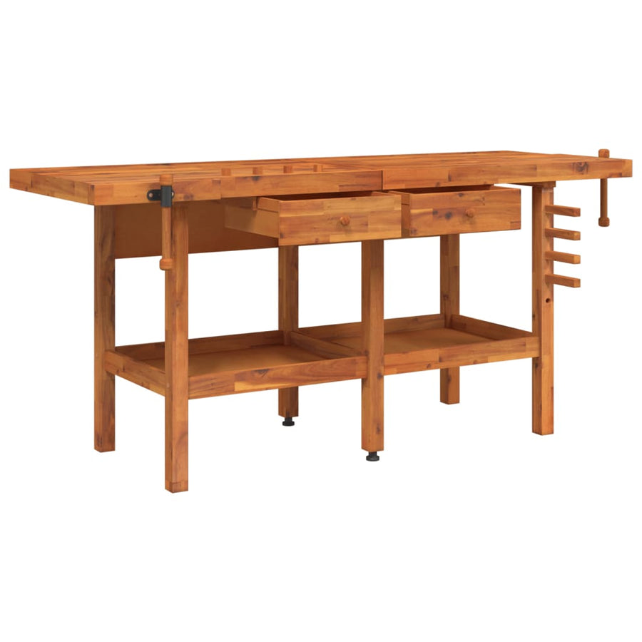 Werkbank Met Lades En Bankschroeven 92X62X83 Cm Acaciahout zonder kast