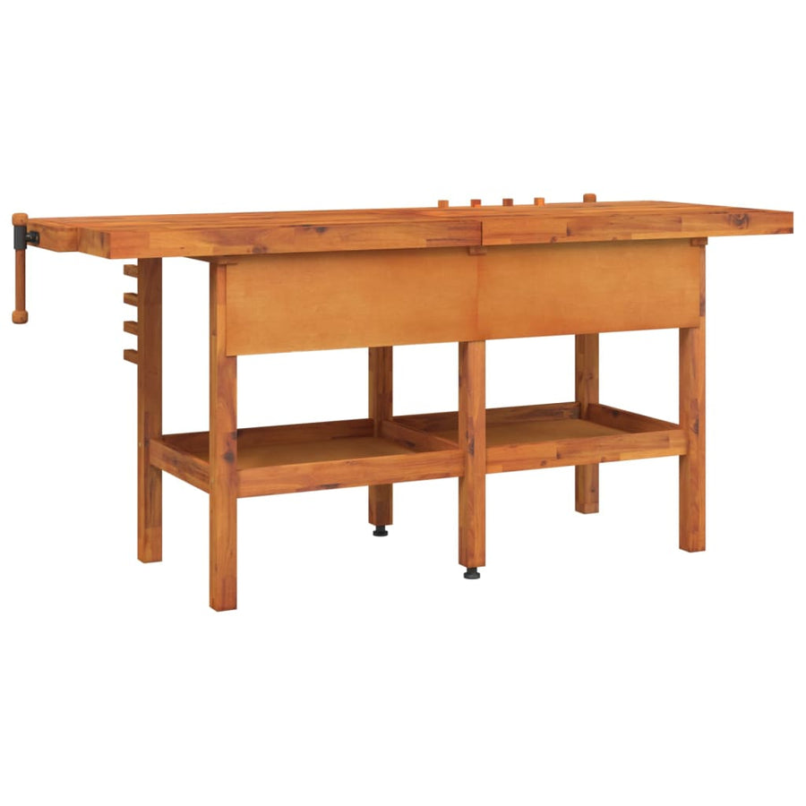 Werkbank Met Lades En Bankschroeven 92X62X83 Cm Acaciahout zonder kast